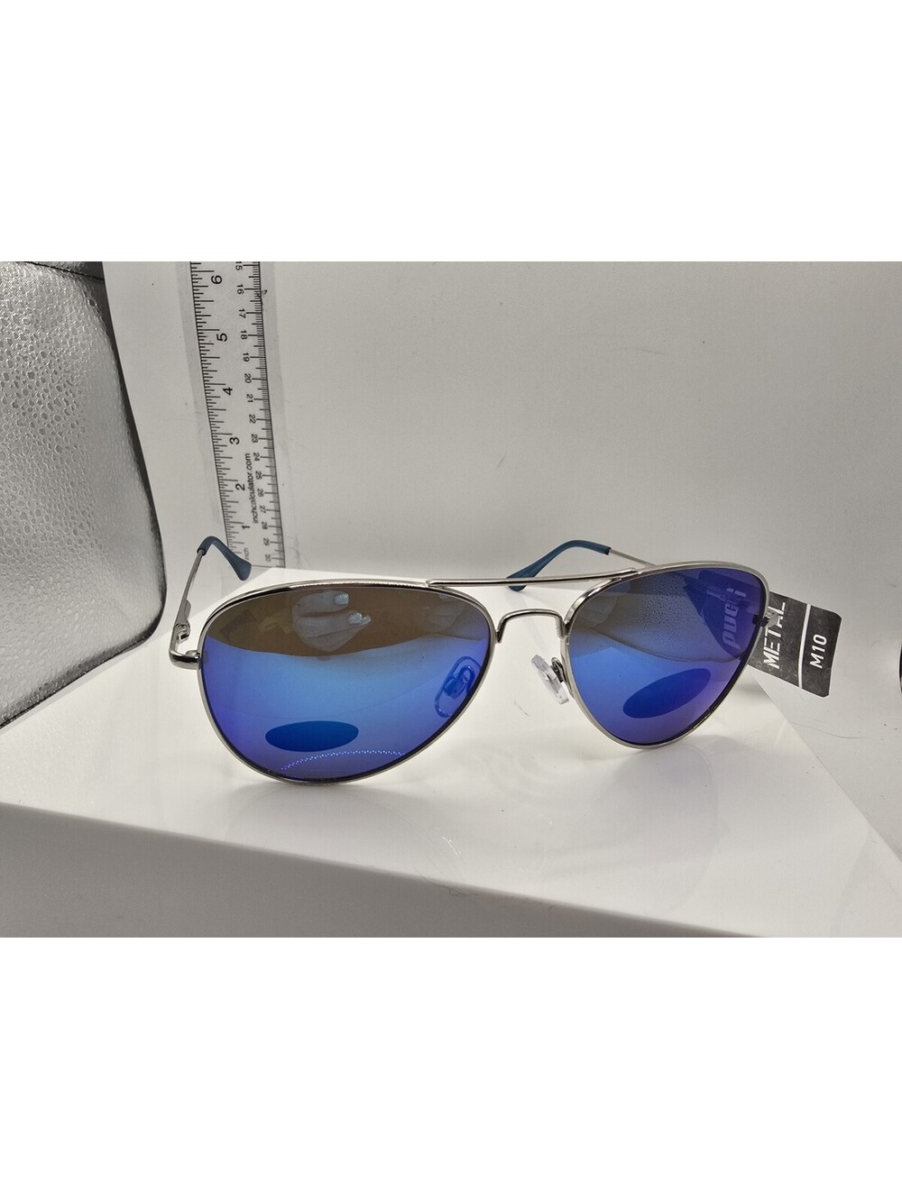 Pugs Metal M10 Sunglasses w/ Silver Frame & Purple Colored Polarized Lenses New